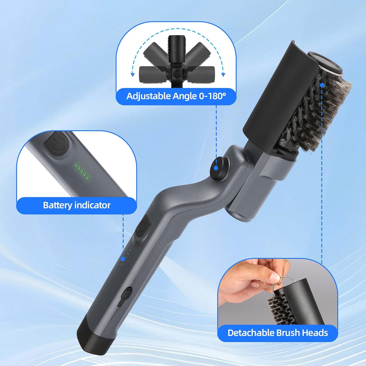 Cordless Grill Cleaning Brush with Adjustable Angles