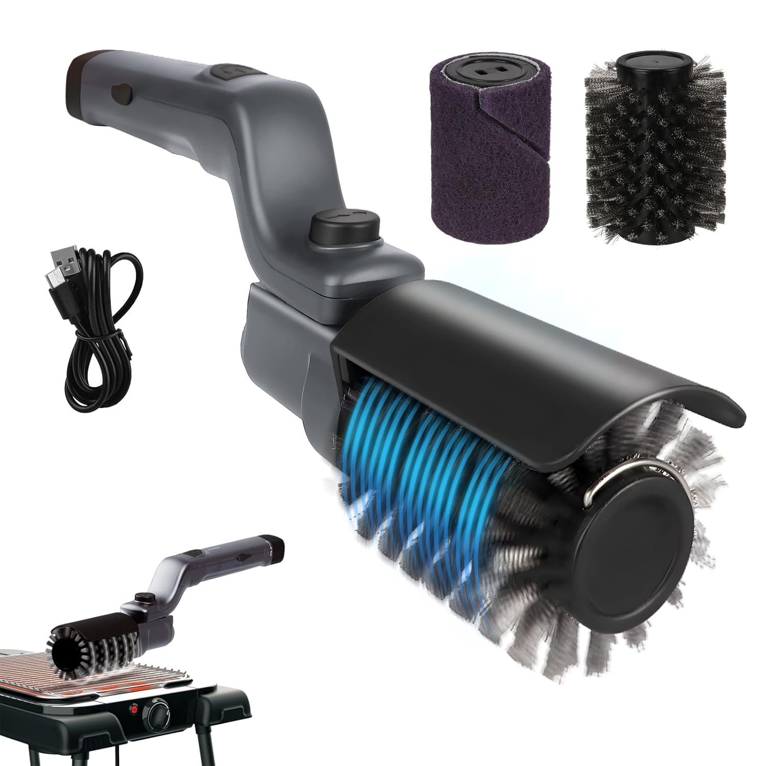 Cordless Grill Cleaning Brush with Adjustable Angles