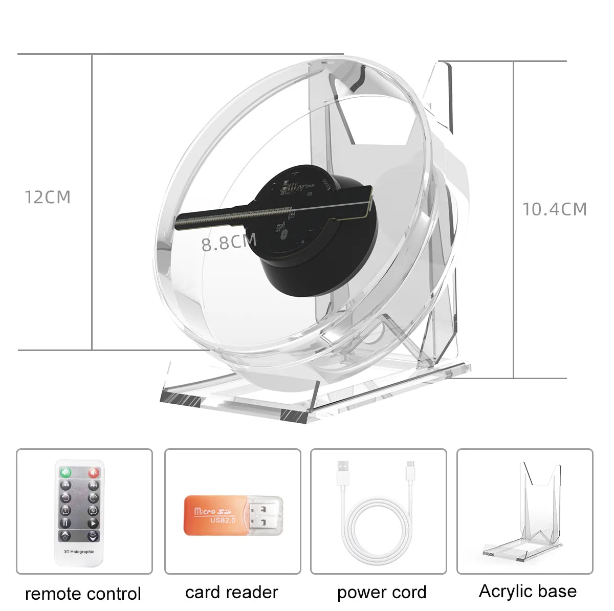 PD13 3D Hologram Projector Fan LED