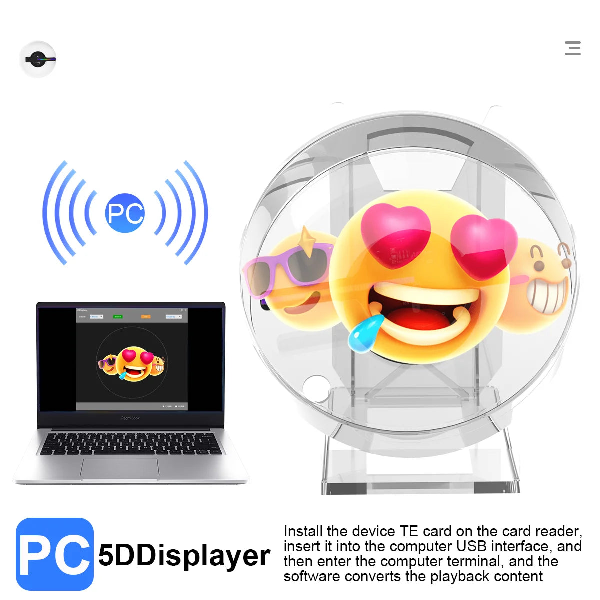 PD13 3D Hologram Projector Fan LED